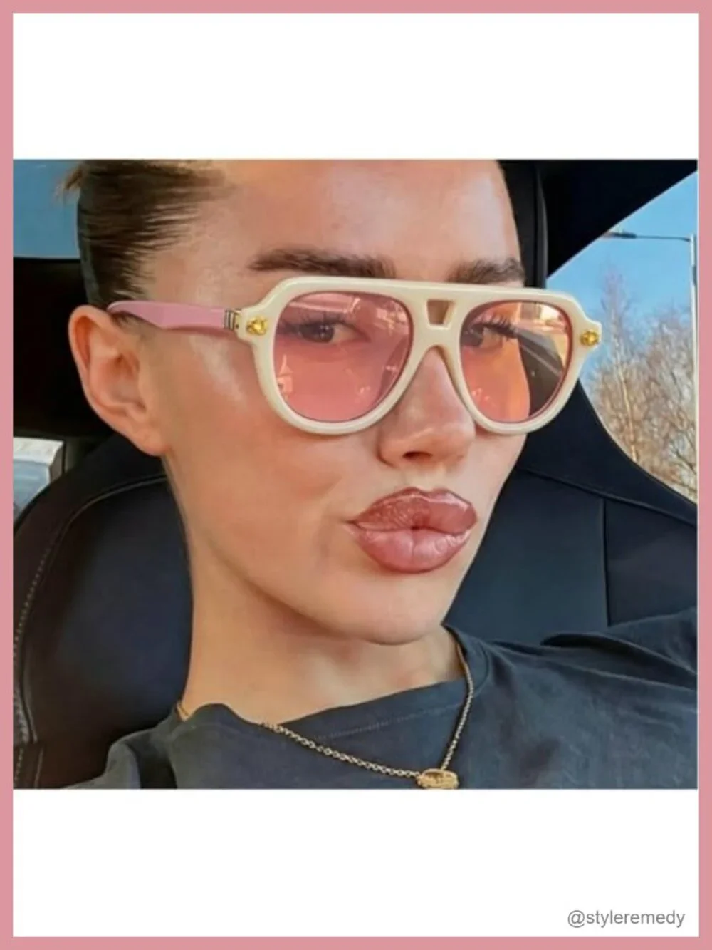 Retro Double Bridge Pilot Sunglasses with UV400 Gradient Shades